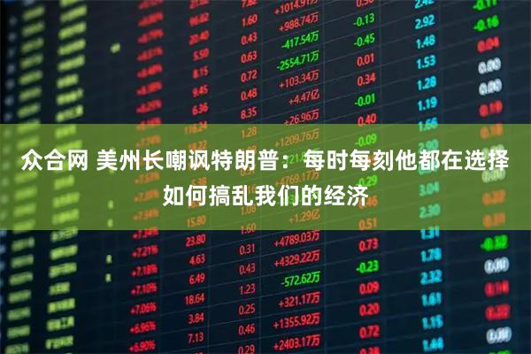 众合网 美州长嘲讽特朗普：每时每刻他都在选择如何搞乱我们的经济